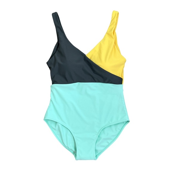 Roolee Santa Monica Colorblock One Piece Swimsuit S - Picture 2 of 14